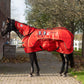 Sportinnovations PEMF & VIBRATION & HEAT 3in1 proserie rug blanked deken neck nek hals magneet circulatie verwarmen paard pony blessure artrose spieren weefsel cellen herstellen dierenarts wellness ontsteking ontstoken doorbloeding beweging soepeler benen pees blessure pezen weefsel gat herstellen help soepel training dressuur springen rood warming up cooling down alles in een 1 knop bediening paneel keuzes massage verwarmen trillen vibratie recuptex bucas